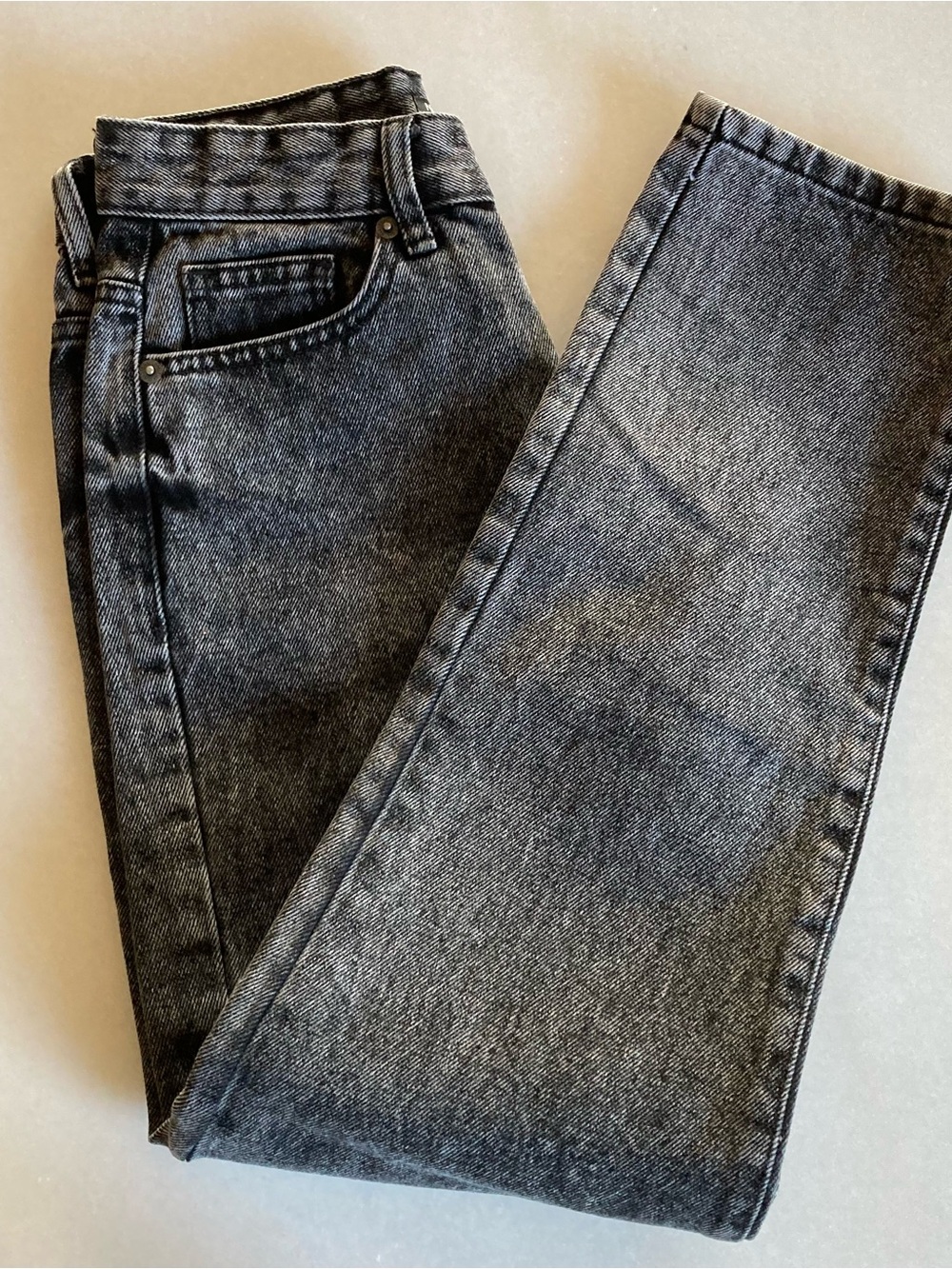 Nasty Gal Women’s Gray Black Acid Wash High Rise Jeans